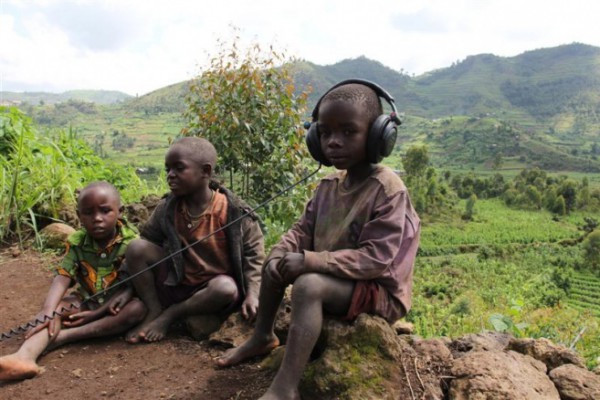 Boy with Headphones at Mperwa Batwa community