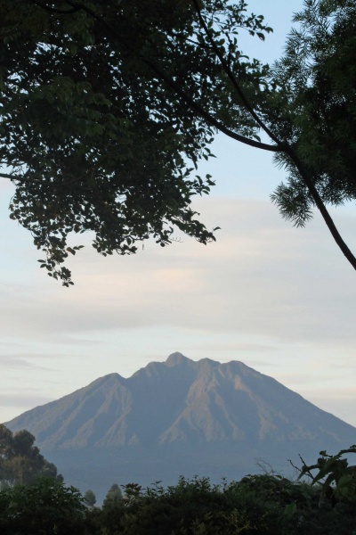 Virunga volcano from Traveller's Rest Hotel Kisoro