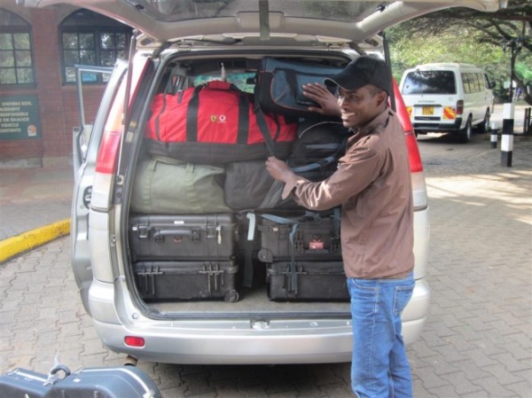 Singing Wells mobile recording equipment loaded in the van