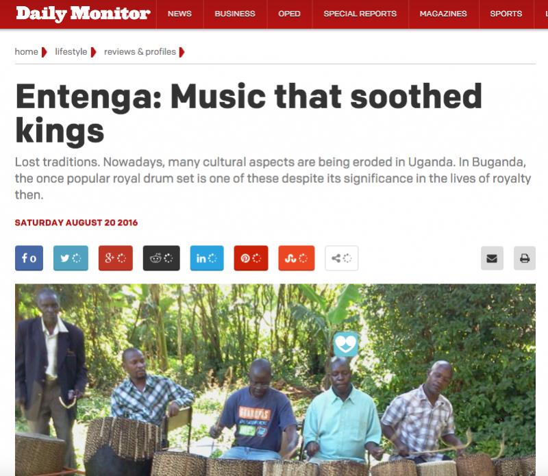 James Entenga article Daily Monitor