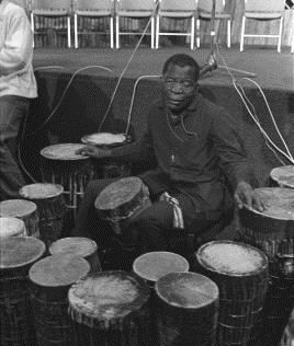 The blind drummer of Tanzania, Morris Nyunyusa played during the whole opening ceremony, 1975, Artist: